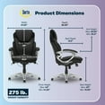 thumbnail image 3 of Serta Bryce Executive Office Chair with AIR Lumbar Technology, Black Bonded Leather, 3 of 16