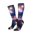 thumbnail image 2 of Womens America Flag Colored Fireworks Knee High Socks Comfy Thermal Boot Long Socks, 2 of 7