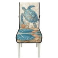 thumbnail image 7 of TSOVTHRID Sea Turtle Seashell Coral Print Dining Chair Covers Quilted Removable Upholstered Chair Slipcovers Stretch Scratch Resistant Anti-Slip Seat Cushion Slipcovers, Set of 4, 7 of 7