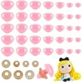thumbnail image 1 of 140 piezas de narices de seguridad de plástico para animales, 7 tamaños, color rosa, para manualidades, narices de plástico para amigurumi, ganchillo, marionetas, peluches y accesorios (rosa)., 1 of 7