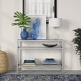 thumbnail image 4 of Evelyn&Zoe 42" Satin Nickel Metal/Glass Console Table, 4 of 7