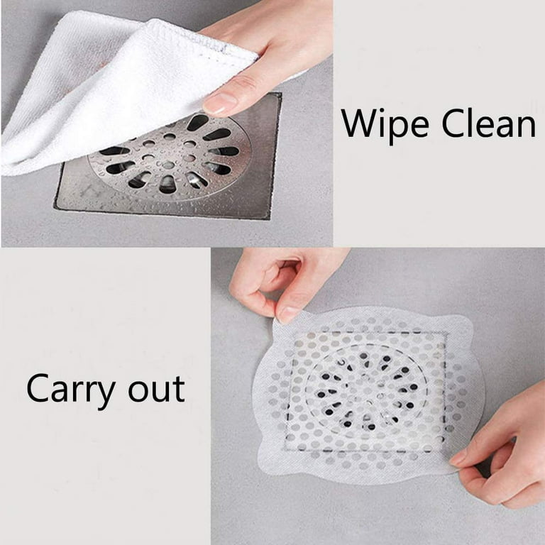 15 Pack Disposable Shower Drain Hair Catcher Waterproof Shower Drain Mesh Sticker Hair Traps Stopper for Kitchen Bathroom Bathtub, Size: 10