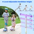 thumbnail image 4 of Scooter TONBUX para niños, inclinación para dirigir, 3 ruedas, ajustable, morado, 4 of 8