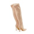 thumbnail image 5 of Dakaela Over the Knee High Boots for Women Sexy Zipper Pointed Toe Stretch Stiletto Long Boot Shoes, 5 of 7