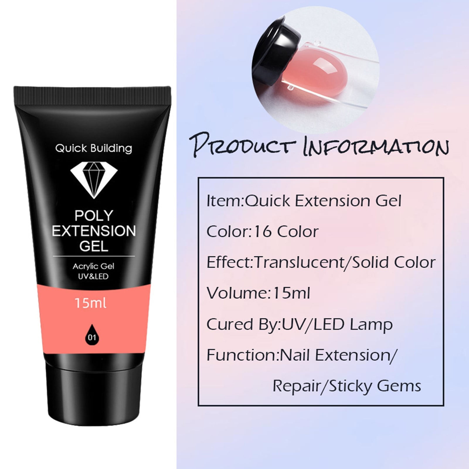 Finger Nail Polishes Sheer Gel Polish Acrylic Nail Stuff Pearls for Nails Nail Holder for Painting Nails Heart Glitter for Nails Gel Top Coat Face for Makeup Nail Packaging Nail Stuff for