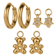 thumbnail image 1 of Aretes Mujer Oro 14k, LuckyLy Set de Regalo 3 en 1, Arracadas y Charms, Acero Inoxidable Baño Oro 14k, Zirconia Cúbica y Perlas – Joyería ideal como Regalos para Mujer San Valentín y Navidad, dorado, 1 of 7