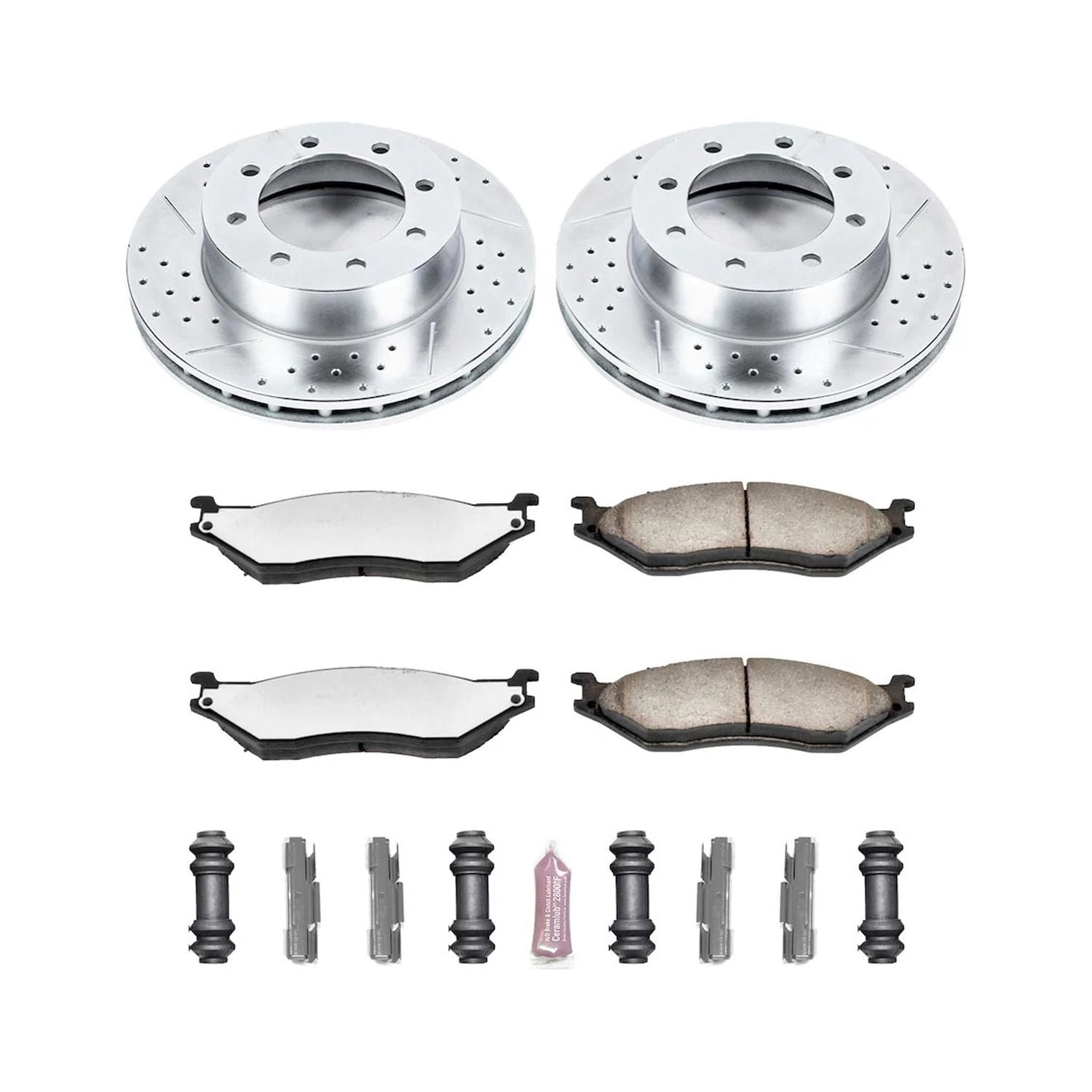PowerStop Front Z36 Truck & Tow Carbon-Fiber Ceramic Brake Pad and Drilled and Slotted Rotor Kit Fits: FORD Select Models K5185-36