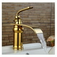 thumbnail image 2 of Luxury Style Bagno Bacino Lavandino Rubinetto In Ottone Massiccio Olio strofinato Bronzo Con Rosa D'oro Tap Cascata, 2 of 7