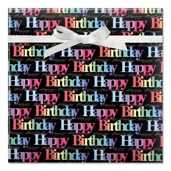 Current Rainbow Birthday Gift Wrap - Jumbo Rolled Wrapping Paper,  Total 61 sq. ft.,  Peek-Proof