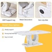 JUFU 43.3 Light Gray Rectangle Coffee Table for Living Room,Faux Marble Coffee Tables with Storage,Center Tea Table for Dining Room Small Space Apartment