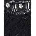 thumbnail image 4 of Mini vestido acampanado sin mangas con encaje floral para mujer Negro XS, 4 of 7