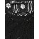 thumbnail image 4 of Mini vestido acampanado sin mangas con encaje floral para mujer Negro XS, 4 of 7
