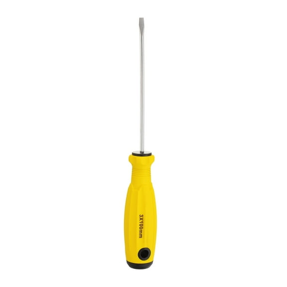 Uxcell SL3 Flat Head Screwdriver 7.1" Magnetic Slotted Screwdriver CR-V with Ergonomic Handle for Repairing, Yellow