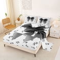 thumbnail image 2 of Erosebridal Girls Bowknot Queen Sheet Sets For Girls Gifts,Gray Floral Blossom Bed Set For Kids 4 Pieces, 2 of 6