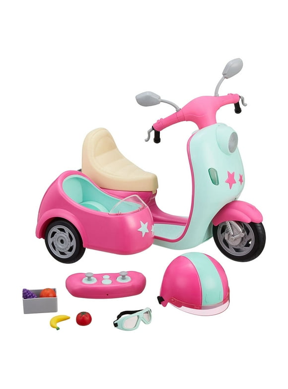 My Life As RC Scooter with Detachable Sidecar for Riding Buddy, 18 Doll, Multi-color, Children Age 5+