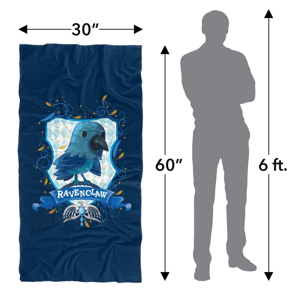 Harry Potter Watercolor Ravenclaw Crest Officially Licensed Beach Towel 30' X 60'