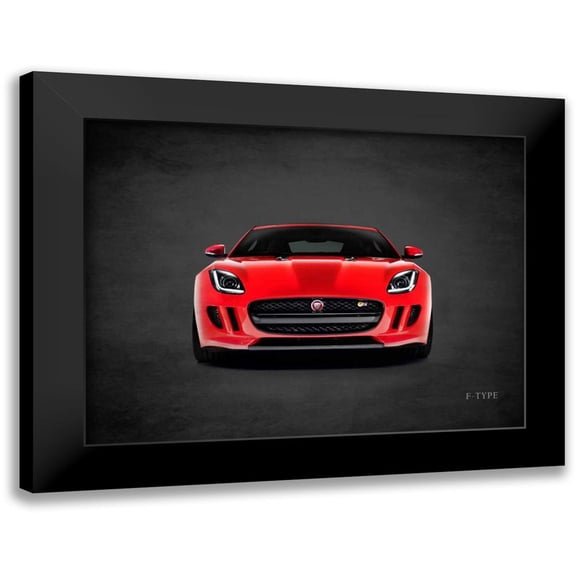 Rogan, Mark 14x12 Black Modern Framed Museum Art Print Titled - Jaguar F-Type Front