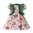 thumbnail image 1 of MIASHUI Robe de Fête de Noël pour Filles, Élégante Robe de Concours pour Danse Festive des Fêtes et Blanc, 3-4 Ans, 1 of 9