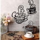 thumbnail image 4 of BRILLAR Elegante decoración de pared de tazas de café de metal - Juego de 3 - Ideal para restaurante, pub, tienda de té, cafetería, bar y cocina - Negro - 14" x 2", 4 of 4