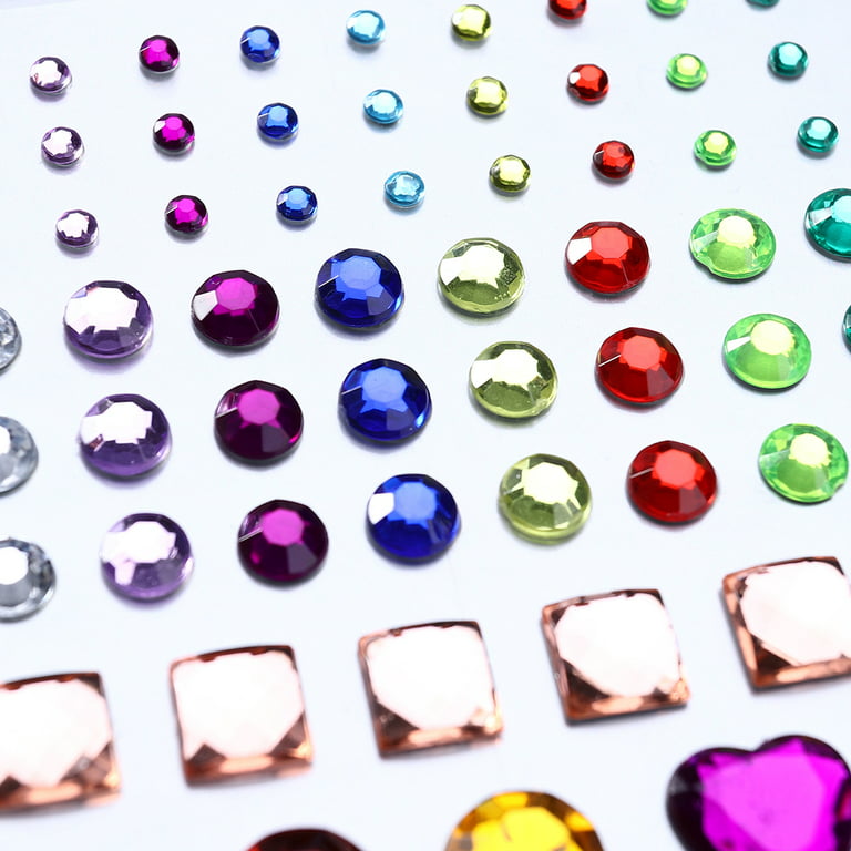 2 Sheets DIY Acrylic Rhinestone Beads Self-Adhesive Crystal