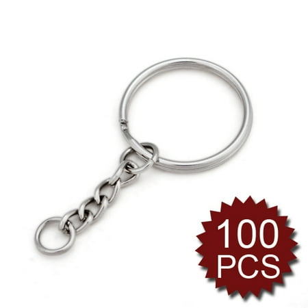 - Aspire 100 Sets 25mm Split Key Ring with Chain and Jumps Rings, Key Chain Parts Connector Accessories for DIY