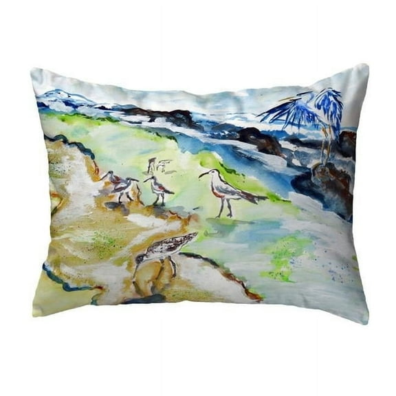 Betsy Drake KS822 11 x 14 in. Sandpipers & Heron Small No-Cord Pillow
