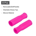 thumbnail image 3 of 8pack Silicone Straw Tips, Soft Reusable Straws Tips Fit for 1/3 Inch(8mm) OD Stainless Steel Straws, Pink, 3 of 6