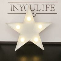 Christmas Wall Decoration, Birthday Party, Children's Room, Living Room, Wedding Party, Plastic Small Star LED Light for Puck Light (White)