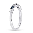 thumbnail image 3 of 14kt White Gold Womens Baguette Blue Sapphire Anniversary Ring 5/8 Cttw, 3 of 4