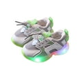 thumbnail image 2 of LoyisViDion Toddler Shoes Clearance Children Baby Girls Boys Shoes Letter Led Light Luminous Running Sport Sneaker Shoes Green 18-24Months, 2 of 5