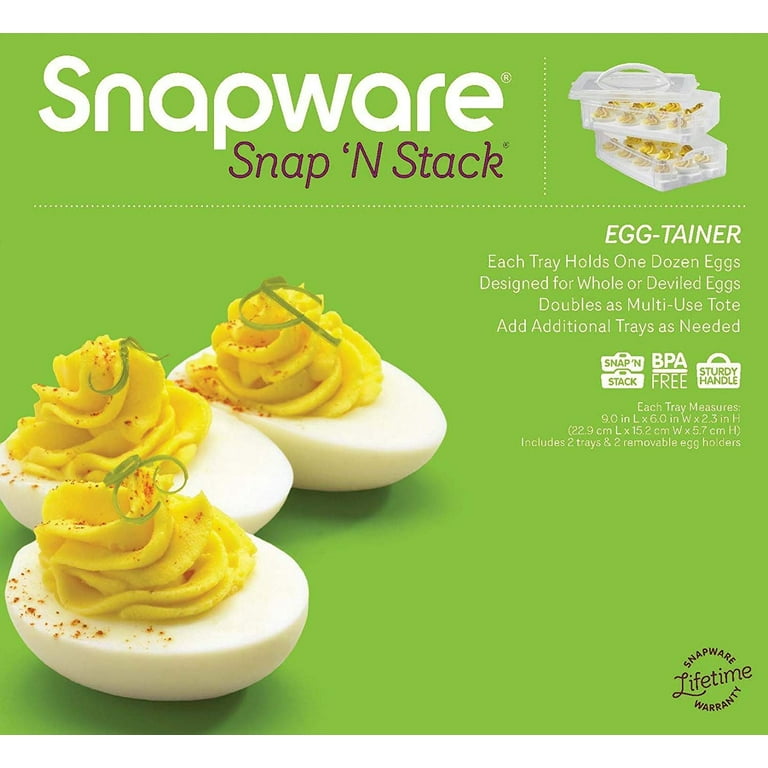 Snap 'N Stack 2-Layer Food Storage Container with Egg Holder Trays