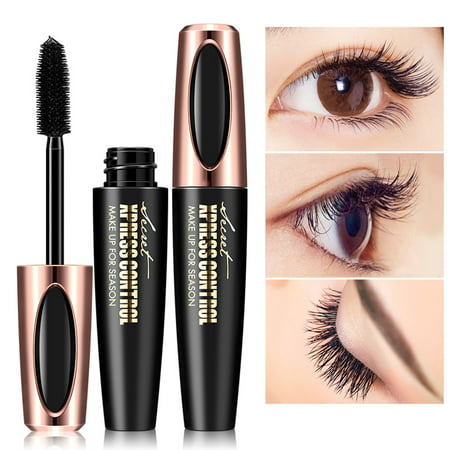 4D Fiber Eye Lash Mascara Cream Extension - Best for Thickening & Lengthening, Silicone Brush Head, Long Lasting (Best Mascara To Get Long Lashes)