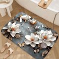 thumbnail image 3 of 1pc Magnolias and Butterflies Absorbent Non-Slip Bathroom Thickened Flannel Rug Decor,Soft,Quick Drying,Suitable For Indoor/outdoor Use,Bathrooms,Bedrooms,Kitchens,Terrace,Laundry Rooms,16"x24", 3 of 9