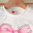 thumbnail image 5 of JCCXIN Girls Summer Outfit Sets Cute Bow Print T Shirt With Denim O-Neck Tops Shorts Two Piece Toddlers Kids Comfort Clothes Sets, 5 of 8