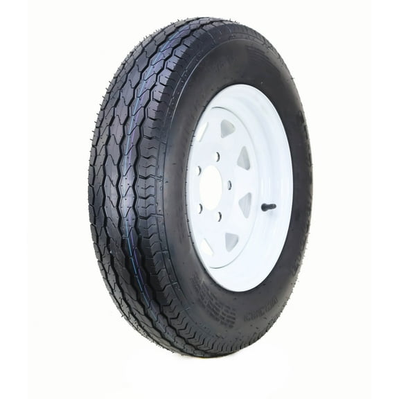 Free Country Trailer Tire Wheel Assembly ST175/80D13 8-Ply D 96L 5 Lug on 4.5" PCD White Spoke Rim