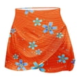thumbnail image 4 of ZZwxWA Pants Women Wide Leg Trendy Flowy Sports Striped Floral Cute Summer Beach Party Leisure Elastic Bottoming Tie-Dye Print Skirt Pants Mid Waist Trousers Orange M, 4 of 5