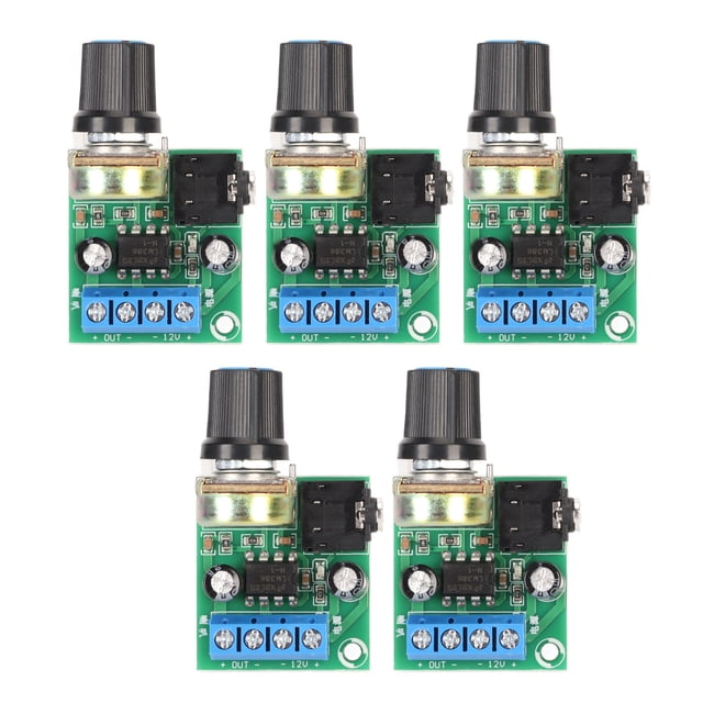 Placa amplificadora de potencia LM386 de 5 piezas, minialtavoz de 0,5 W a 10 W, CC de 3 V a 12 V, módulo amplificador de potencia de sonido para altavoces.