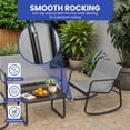thumbnail image 2 of ModFusion 4-Piece Patio Furniture Set – Outdoor Rocking Chairs Loveseat, Glass Coffee Table, Aluminum Frame, Black, 2 of 10