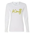 thumbnail image 2 of Wild Bobby, King Gold Script, Pop Culture, Women Graphic Long Sleeve Tee, White, Large, 2 of 4