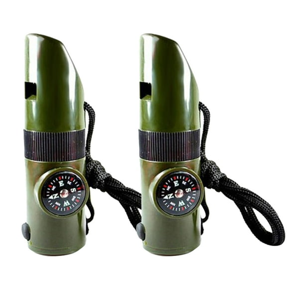 Sifflet d'urgence avec cordon, sifflet de sécurité pour le camping en plein air, la survie, le kayak, la navigation de plaisance et la signalisation, avec boussole thermomètre en corde de