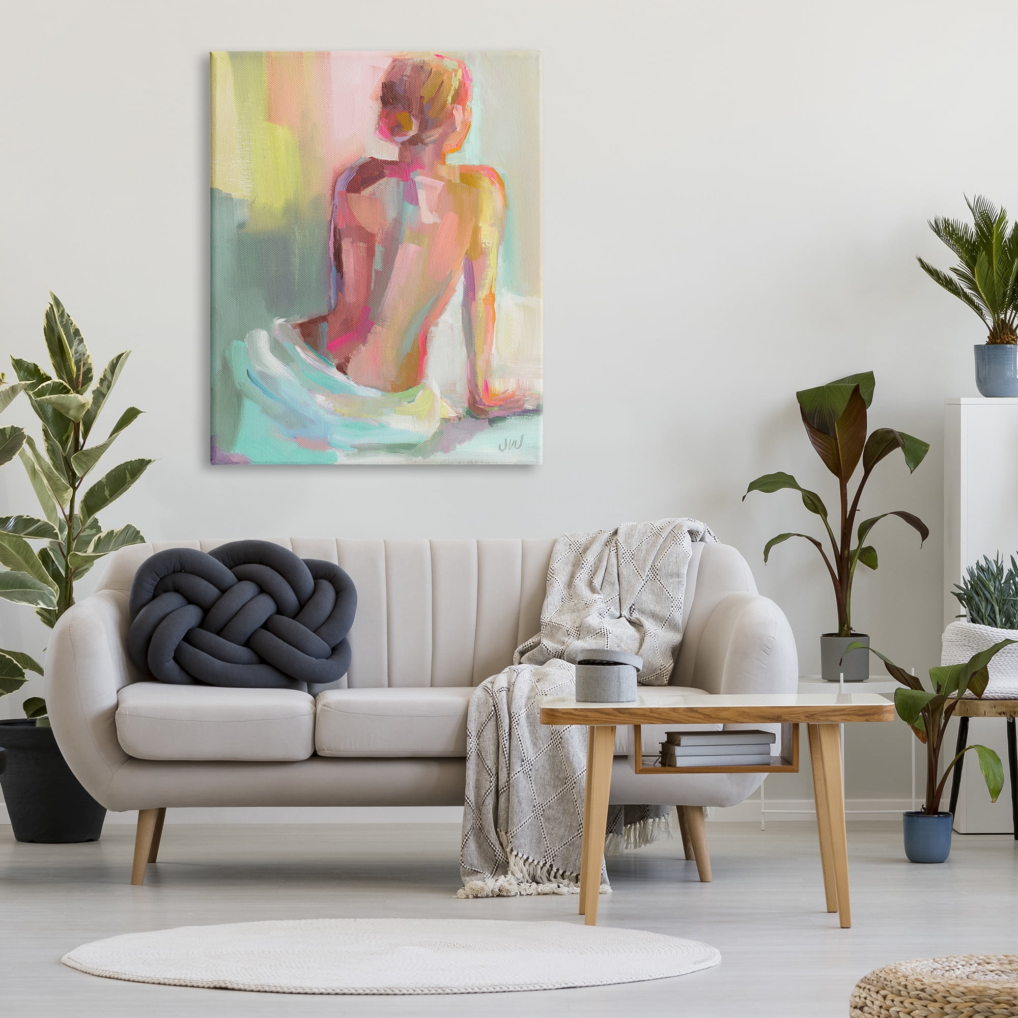 Stupell Industries Abstract Female Figure Study Abstract Painting Gallery Wrapped Canvas Art Print Wall Art, 36 x 48