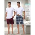 thumbnail image 4 of Xidunhg Men's 3-Pack Woven Pajama Shorts 100% Cotton Plaid Sleep Lounge Shorts with Button Fly L, 4 of 10