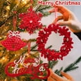 thumbnail image 2 of 10/1 piezas de guirnalda colgante de peluche rojo navideño con copos de nieve para árbol de Navidad, adornos colgantes para fiesta de Navidad, decoración del hogar, regalos de Año Nuevo, 2 of 5
