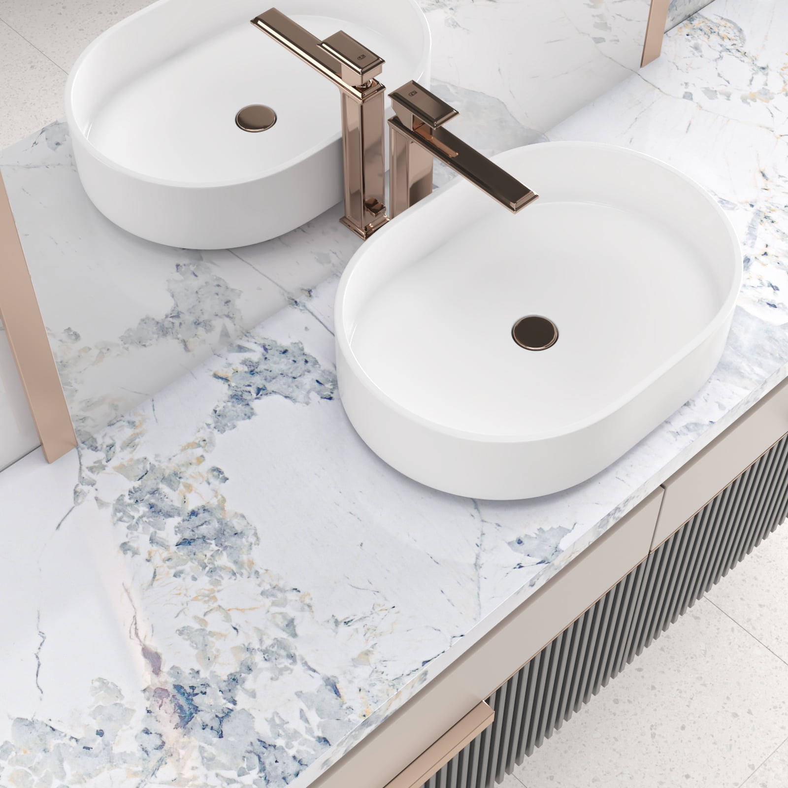 VEELIKE 15.7"x118" Spruce White Marble Contact Paper for Countertops Peel and Stick Waterproof Glossy Marble Wallpaper Self Adhesive Granite Peel and Stick Countertops Vinyl for Kitchen Bathroom