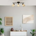 thumbnail image 3 of 3-Light Matte Black Track Lighting with Bamboo Shades, 3 of 7