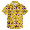 thumbnail image 4 of Rotm Kids Plaid Shirt Funky Casual Hawaiian Shirt Kids Boys Girls Pocket Very Loud Shortsleeve Unisex Beach Print Yellow,9-10 Years, 4 of 4