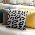 thumbnail image 3 of BANET Faux Fur Snow Leopard Print Throw Pillow Covers , Furry Decorative Pillowcases Pillowslips Cushion Covers for Sofa 18x18in, 3 of 5