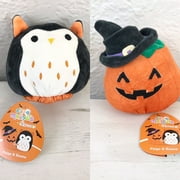 Squishmallows Halloween Flip A Mallow Paige Pumpkin Boone Owl 2022 5in