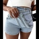 thumbnail image 3 of Falda Pantalón Vaquera para Mujer, Sexy, de Cintura Alta, Asimétrica, Corta y Minifalda. Azul L, 3 of 7