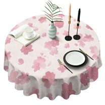 Pioneer Flower Floral Print Pattern Round Tablecloth 60"x60",Wrinkle Wipeable Table Cloth for Kitchen Dining Room Picnic Patio Party